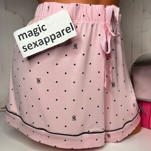 VS XL XXL LOGO MODAL SLEEP SHORTS PJ PAJAMAS LINGERIE SIGNATURE POLKA DOT TIE